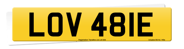 Registration number LOV 481E